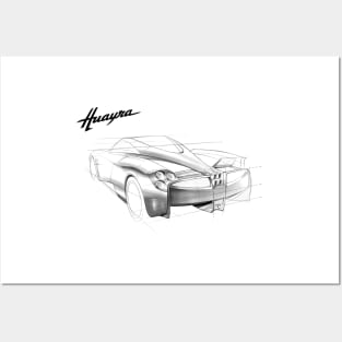 Pagani Huayra Sketch Posters and Art